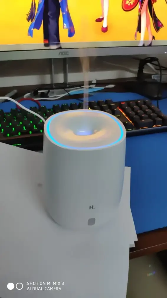 Youpin HL แบบพกพา USB Mini Air Aromatherapy Diffuser Humidifier Aroma Mist Maker 7แสงไฟสีสำนักงานบ้าน