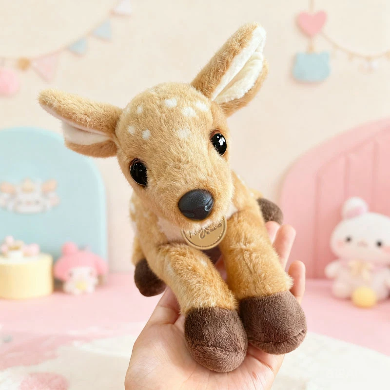 25CM Liegen Rehkitz Plüsch Spielzeug Weiche Angefüllte Cartoon Tier Puppe Nette Deer Puppe Für Home Dekoration Geschenke – Detail 9