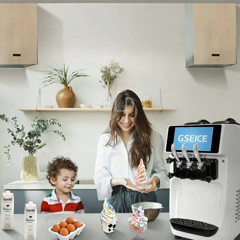 

Commercial Soft Ice Cream Maker 2900W with Pre-Cooling System LED Intelligent Control Panel Yogurt Making Machine