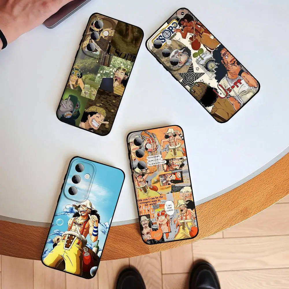 One Piece Usopp Funny Phone Case For Samsung S24, S25 22,30,Note20,Lite,Ultra,5G,Plus,FE Black Cover