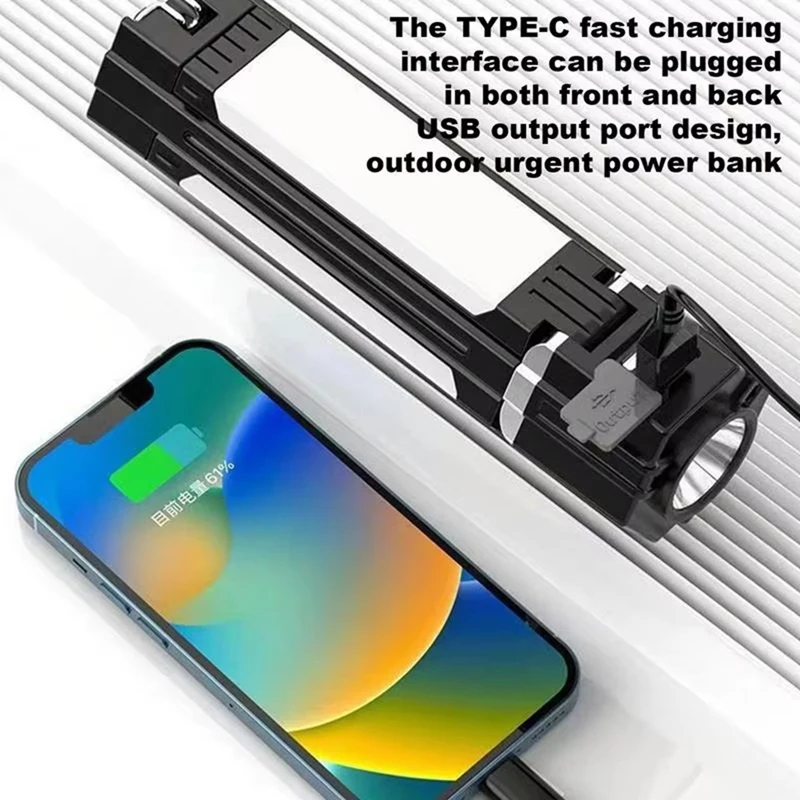 AB09-Portable Tenda Luce Pieghevole LED Torcia da campeggio Torcia multiuso per escursionismo Lanterna a doppia sorgente luminosa per i viaggi