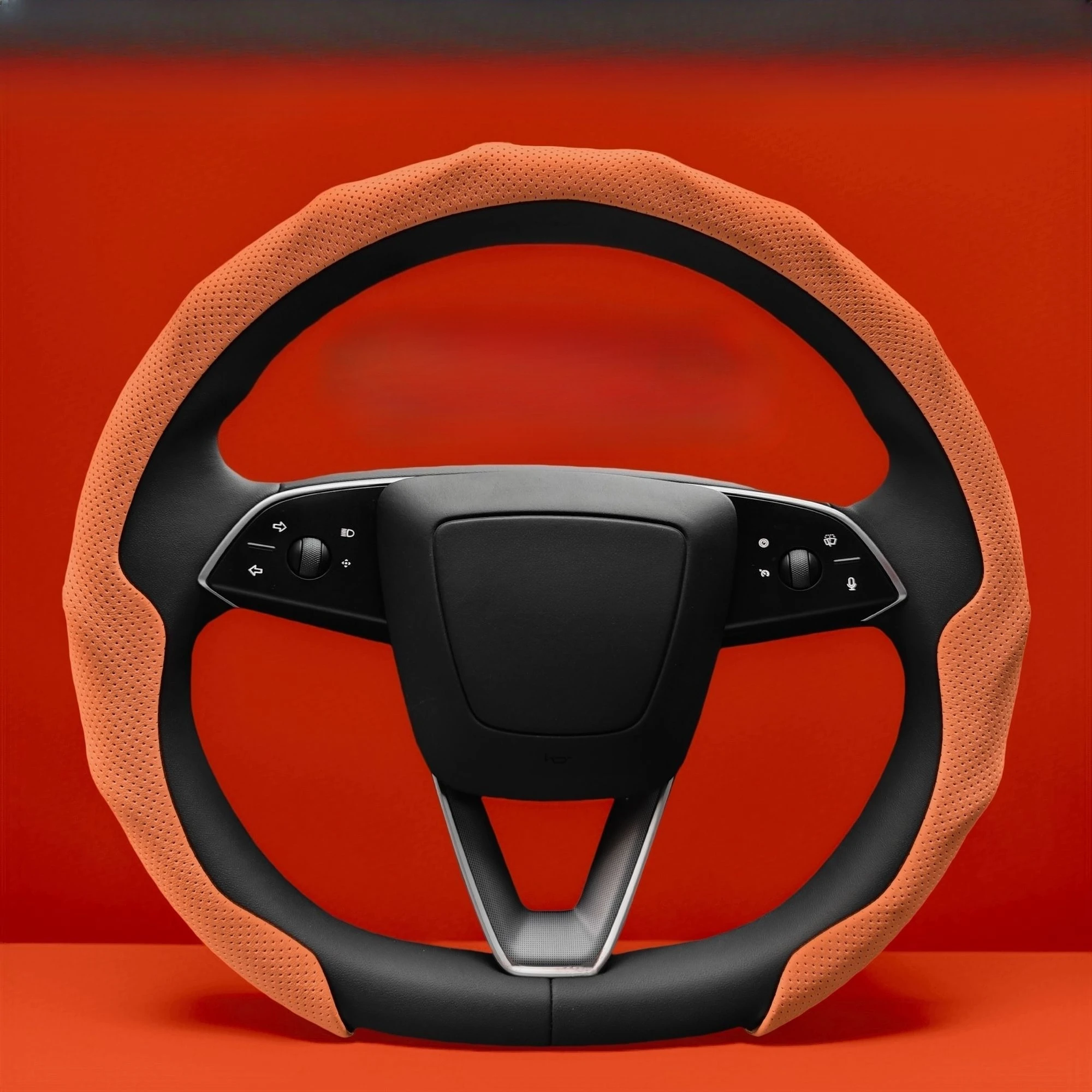 Steering Wheel Cover Non-slip Breathable Ultra-thin Nappa Leather Universal