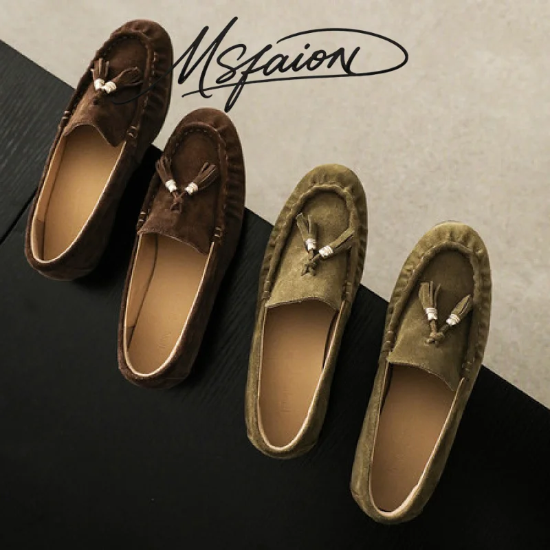 

Новые дизайнерские винтажные лоферы для женщин, ручной работы, в стиле ретро, на плоской подошве, минималистичные, с массивным каблуком, повседневные туфли.