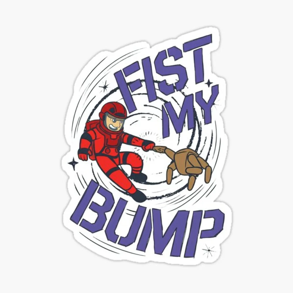 Fist My Bump   Sticker for Laptop Decor Bedroom Car Cute Cartoon Art Fashionable Public Suitcase