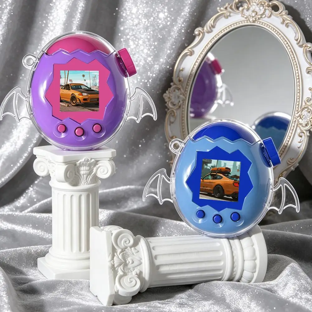 Clear Protective Case For Tamagotchi Paradise Angel Devil Wing Design Hard Shell Standable Transparent Cover Anime Lovers Gift