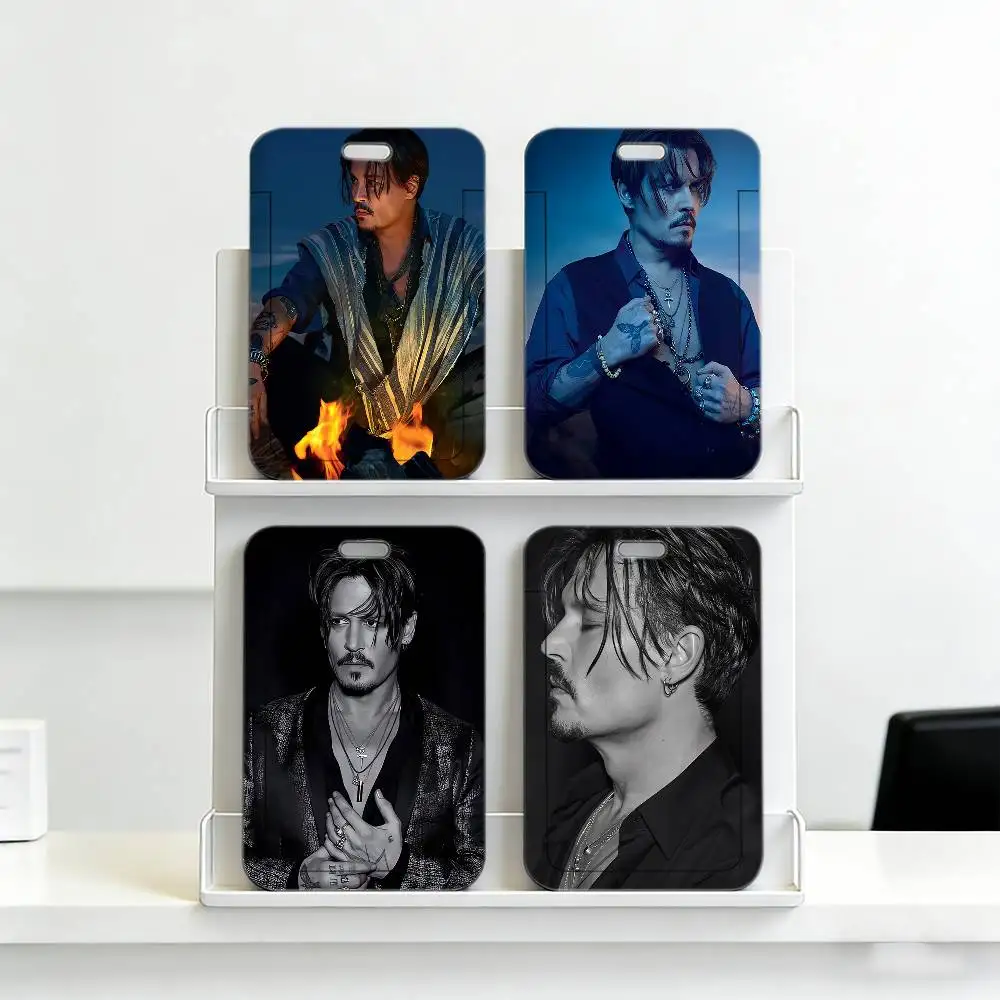 Actor Johnny Depp Work Lanyard with ID Card Holder, Employee Badge, Office Working Permit Case