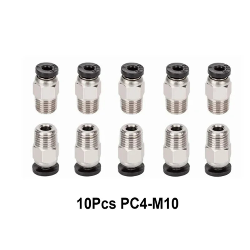 10 stücke Pneumatische Anschlüsse Für 3D Drucker Teile PC4 M6 M10 Schnell Jointer Koppler 1,75/3mm Rohr armaturen PTFE Rohr 2/4mm