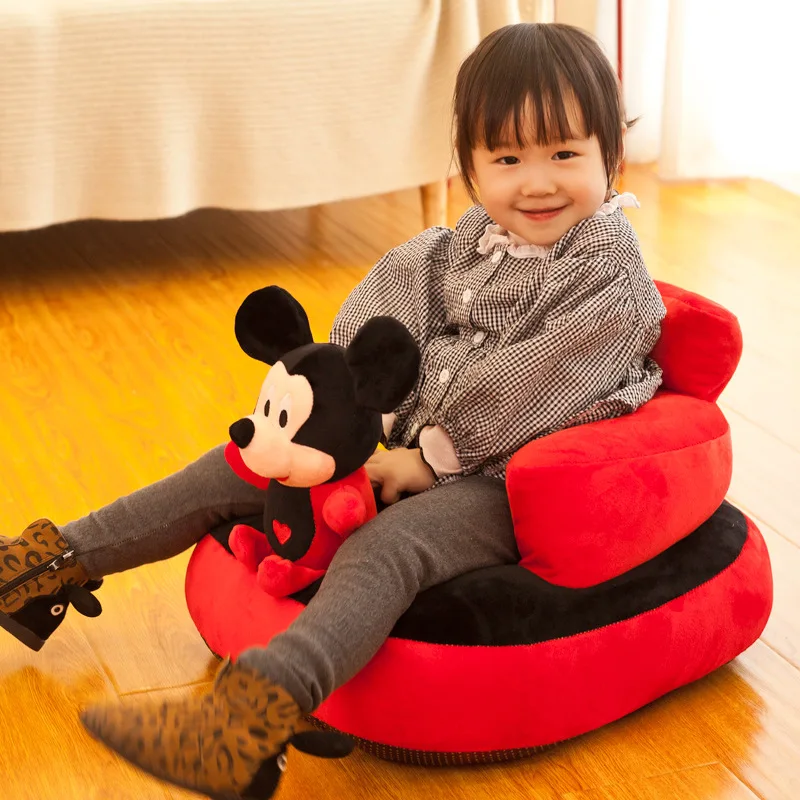 Disney Children\'s Sofa Mickey Mouse Cartoon Kids Chair Baby Seat Armchair For Children Baby Learn To Sit Child Pouf Plush Toy