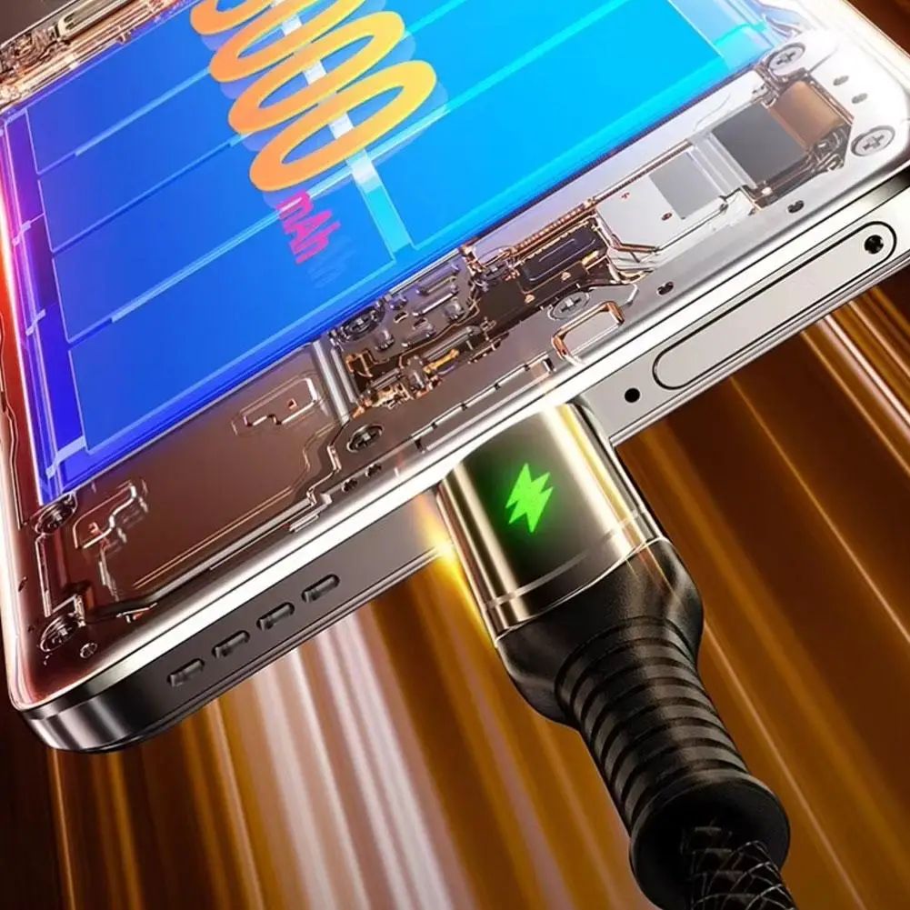 120 واط 6A نوع-C شحن سريع كابل بيانات التلقائي انقطاع التيار الكهربائي الحبل دائم مضفر شحن شاحن النايلون نوع-C البيانات بروتيك E1K8