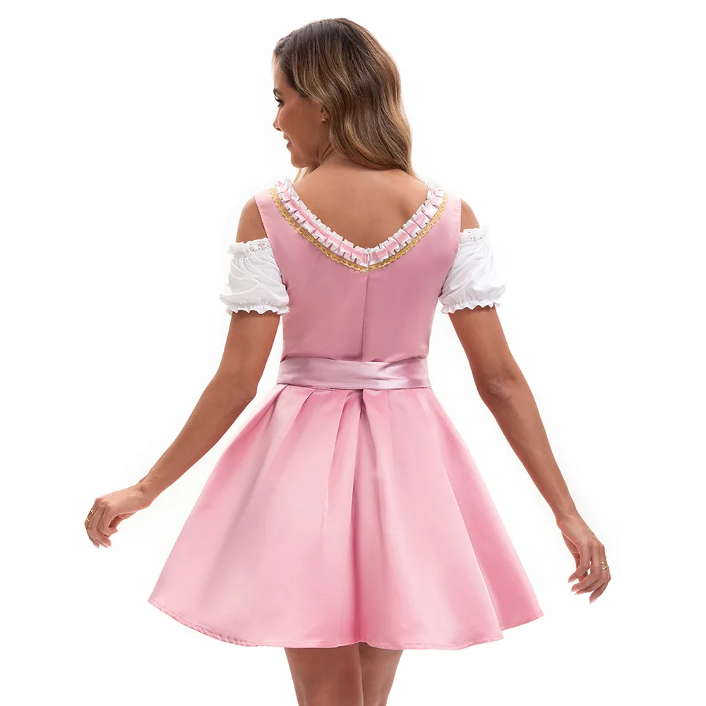 2025 مهرجان البيرة مرحلة الأداء زي المرأة خادمة الزي البيرة فتاة الدكتور مادة البوليستر مجموعة الصيف #4