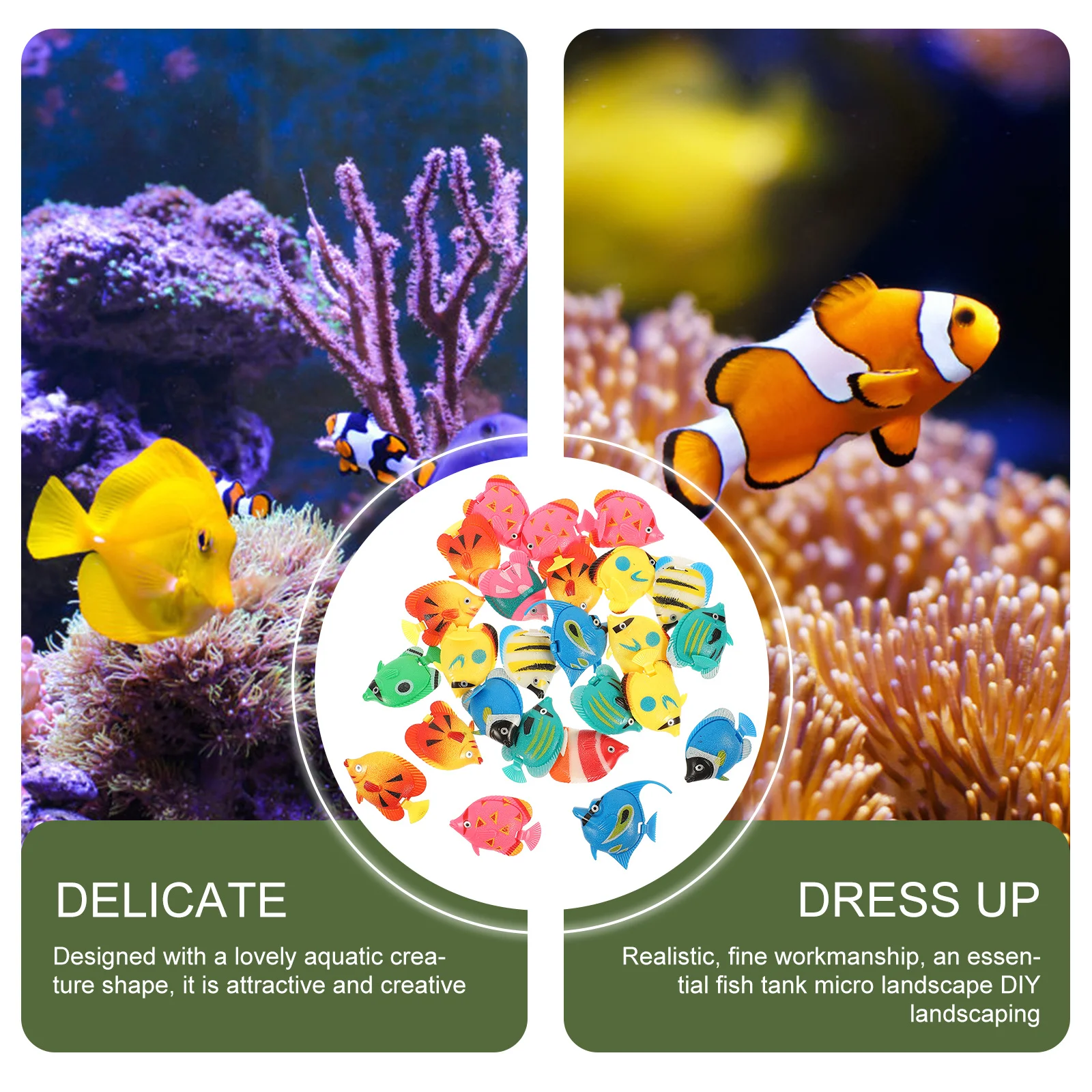 

25Pcs Plastic Decorative Fake Fish Realistic Aquarium Accessories Colorful Lifelike Fish Tank Decor Lovely Aquarium Decor