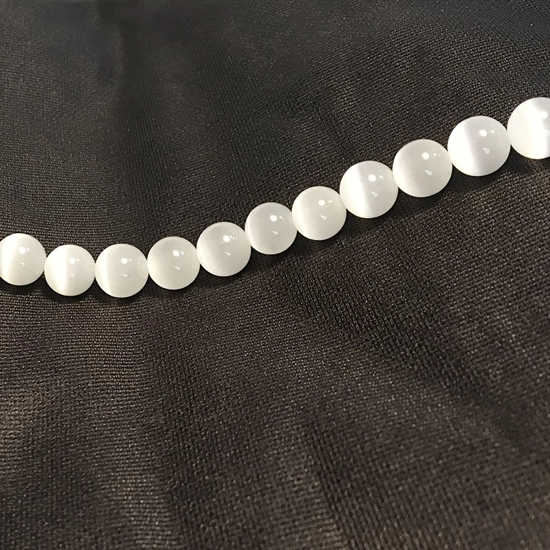 Natural Stone Gypsum Stone Round Shape Bead Smooth Loose Spacer Selenite Bead for Jewelry Making DIY Bracelet Necklace Accessory - view 6