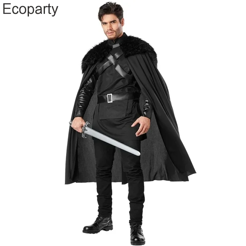 Men's Medieval Northern Warrior Costume Cloak Renaissance Knights Cavalry General Cospaly Outfits Halloween Costumes For Male