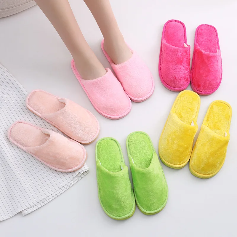 Winter Footwear Flat New Women Indoor Home Non Slip Versatile House Shoes Warm Plush Cotton Slippers Men Slippers