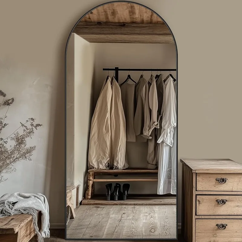 Full Length Mirror, 76"x34" Oversized Arched Mirror Large Standing Mirrors, Tall Mirrors Body Floor Mirror Wall Mirror Hanging M