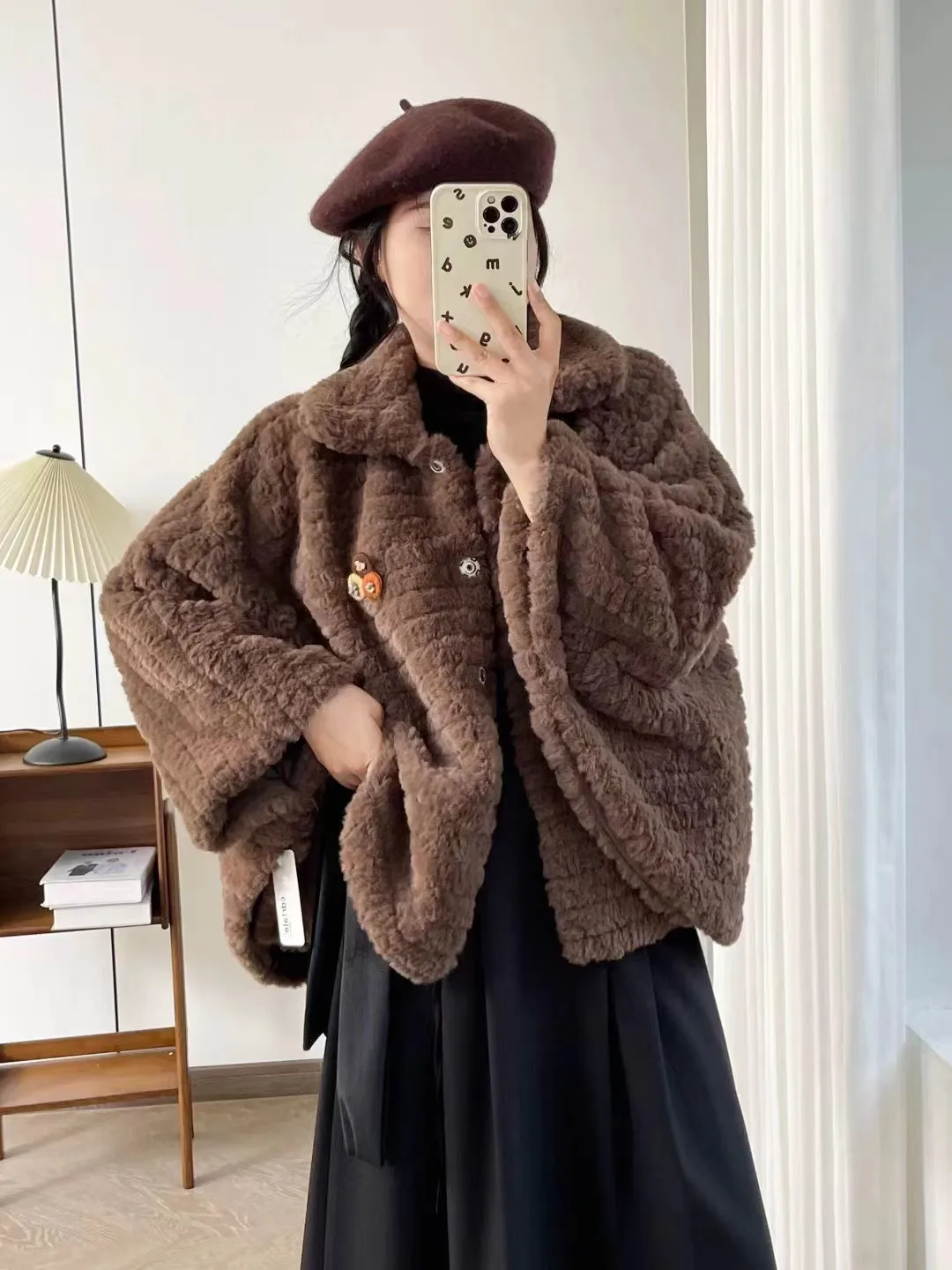 

[Готовый запас] Высококачественная женская куртка с шерстяным покрытием, утепленная ретро шерсть ягненка, осень 202, теплые толстые куртки с подкладкой, пальто