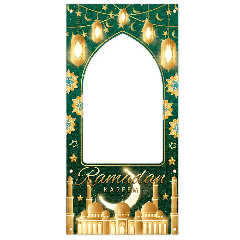 1 قطعة عيد الفطر الاحتفال البوليستر العلم رمضان كريم كابينة تصوير الدعامة مهرجان إطار صور داخلي في الهواء الطلق الطرف الديكور #1