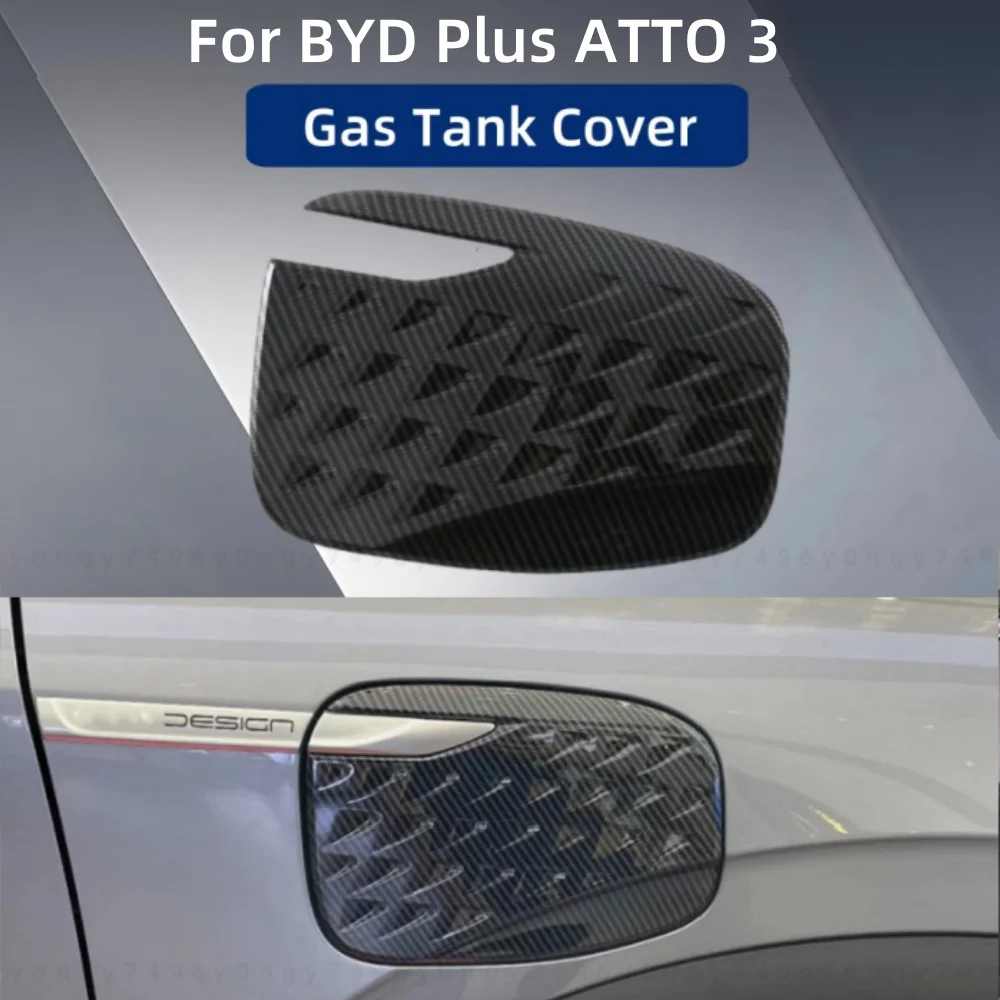 

Car upgrade Carbon Fiber Decoration Accessories Gas Tank Covers Cap Exterior Trim Paste Style For BYD Plus ATTO3 Car Stickers