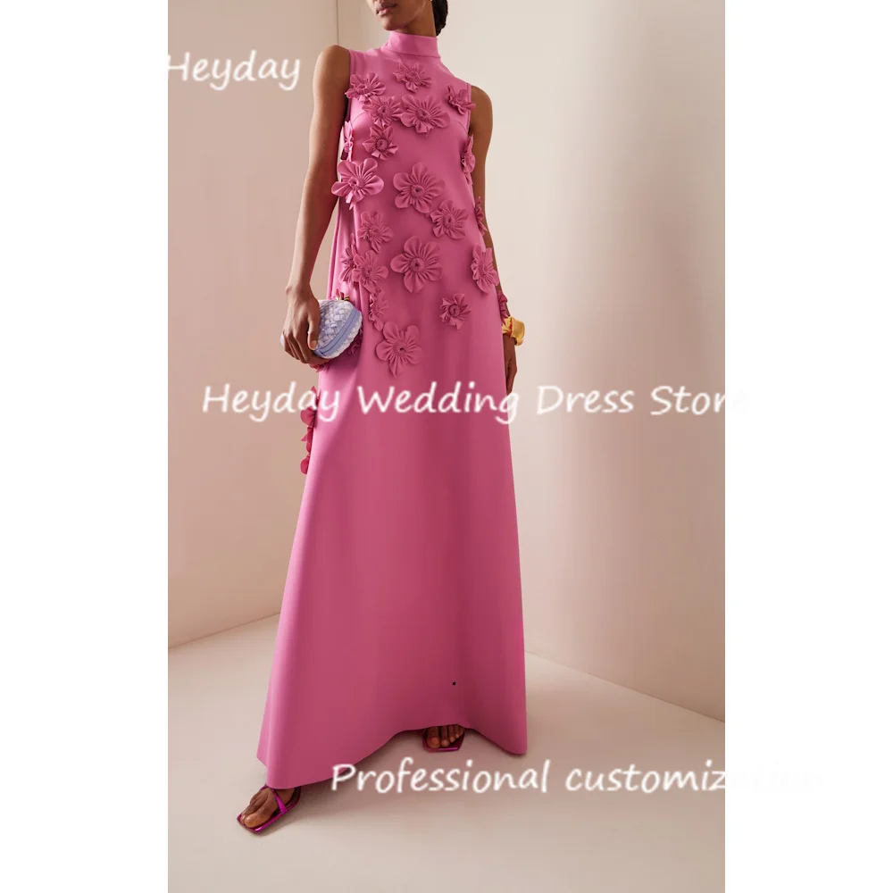 Heyday Crepe O-Neck A-Line Floor-length Dresses Apppliques Classics Draped Formal Occasion Evening Party Pretty Dresses 2024