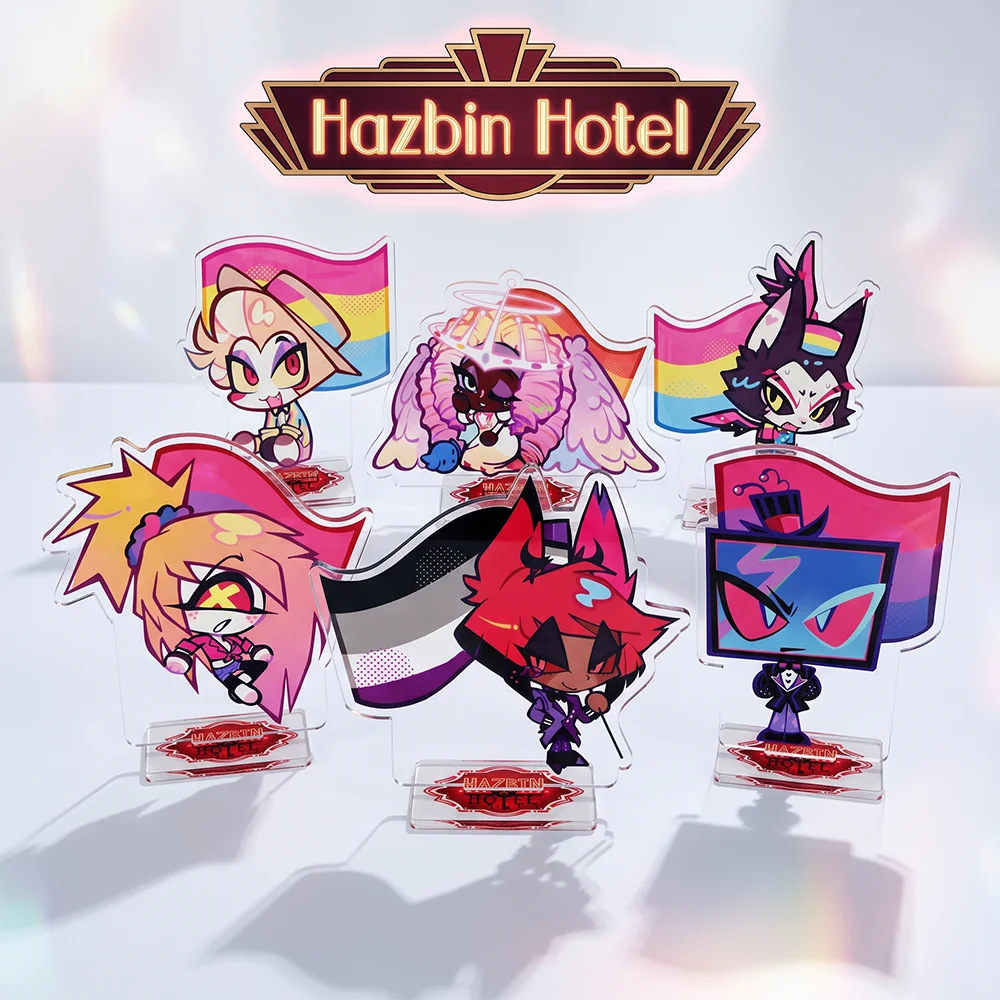 Hazbin Hotel Vox Cherri Alastor Angel Du 10CM Cute Anime Acrylic Stand Keychain Cosplay Character Model Desk Decor Collect Gifts