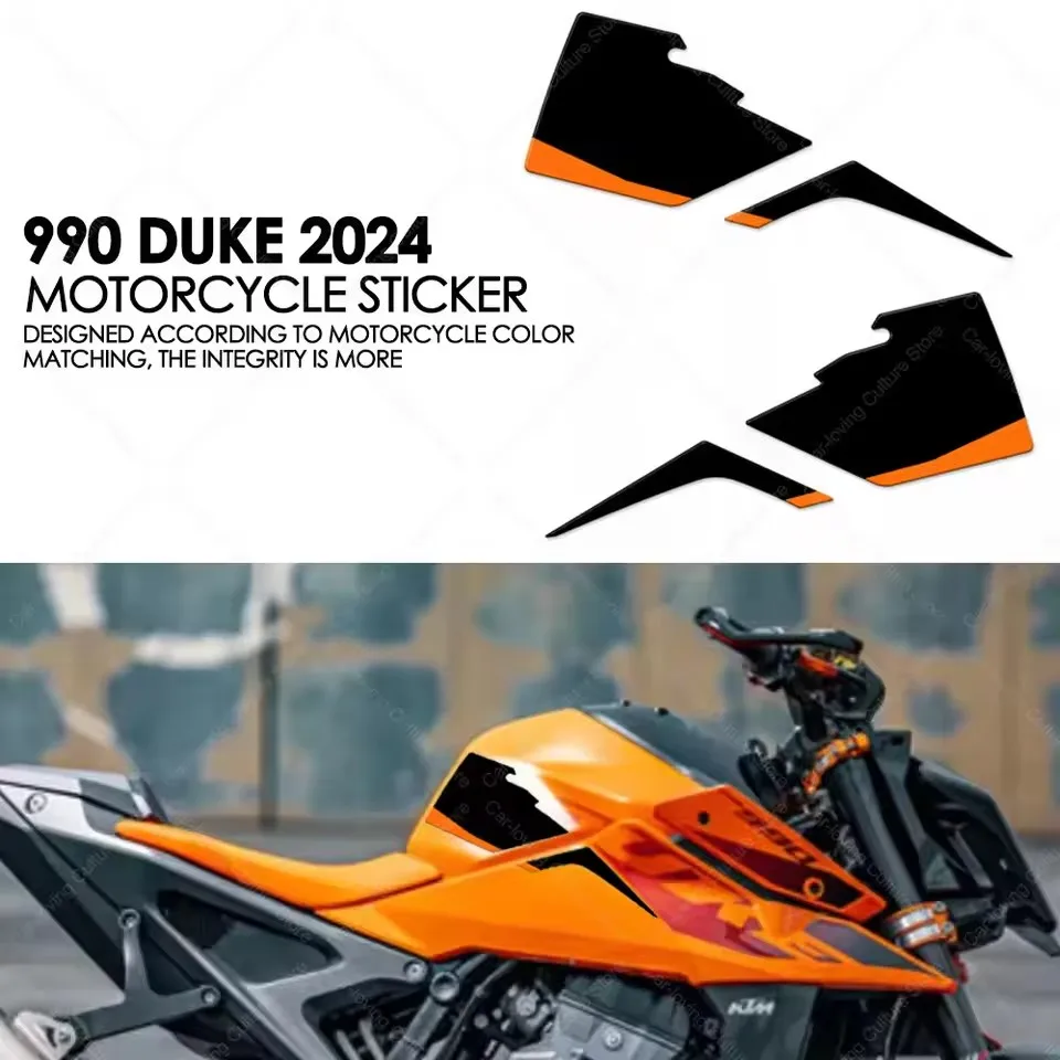 

For 990 Duke 990Duke 2024 Motorcycle Accessories Motorcycle Sides Tank Sticker Protector 3D Resin Sticker