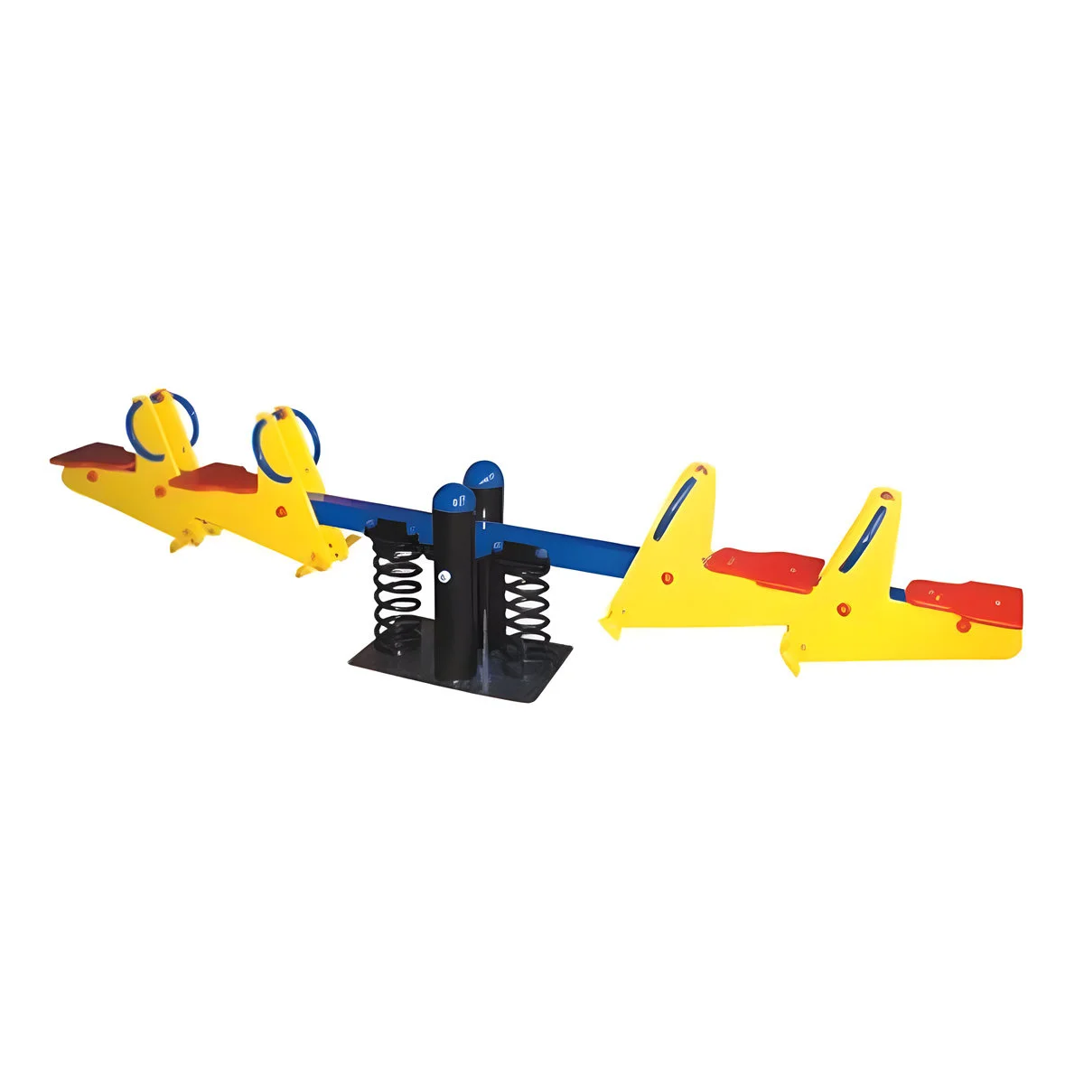 Galvanized Steel  Children's Use Seesaw Outdoor Four-Seat Spring Rider Seesaw for Kids