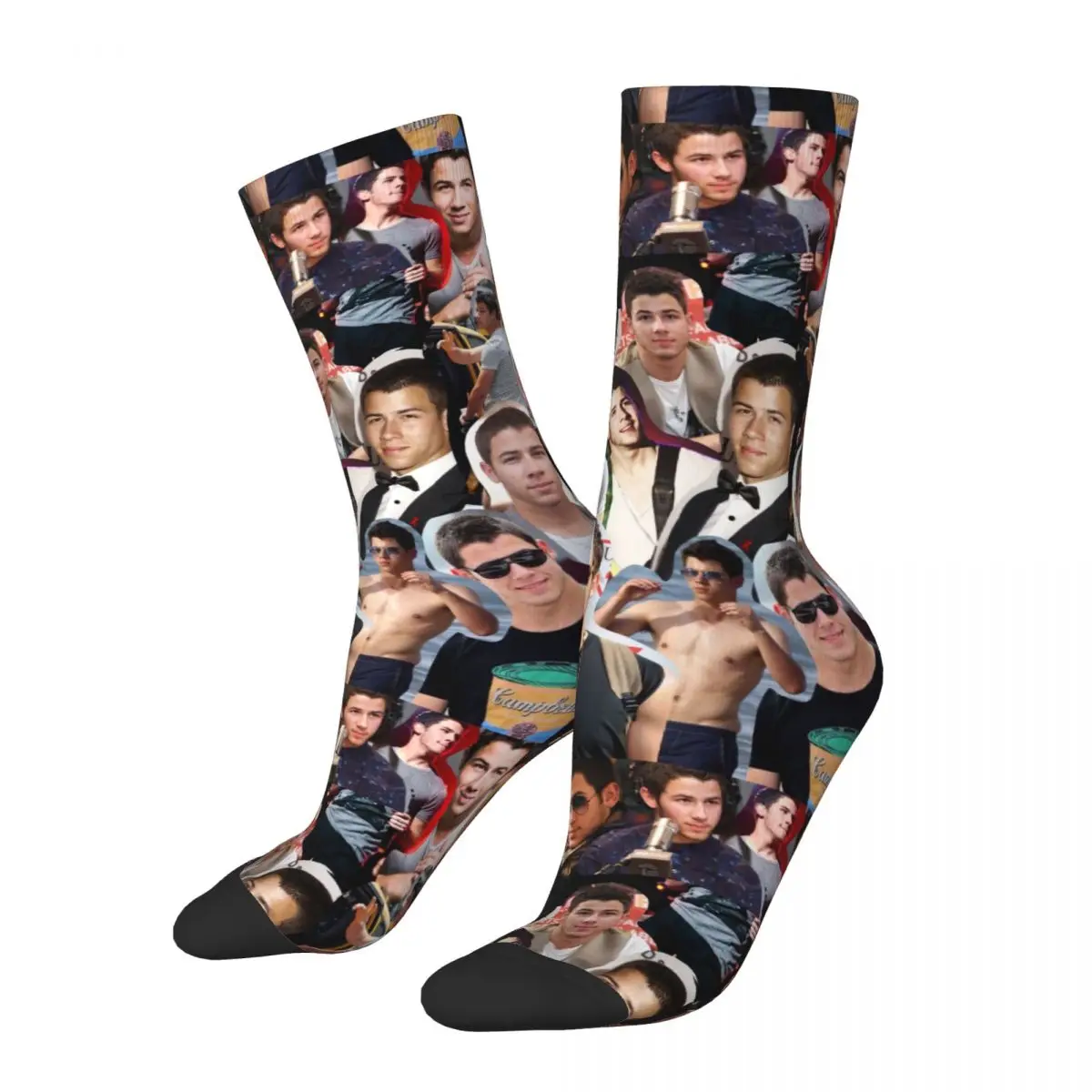 New Socks Nick Jonas Classic Collage Picture Socks Soft High Quality Unisex Socks Spring Summer Autumn Winter Christmas Present