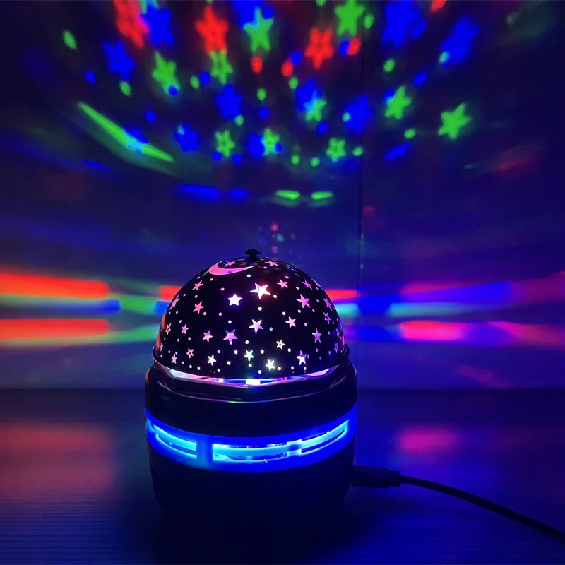 Multifunction LED Starry Sky Light Projection Night Light Bedside Bedroom Atmosphere Lamp Rotating Stage RGB Projector Lamp