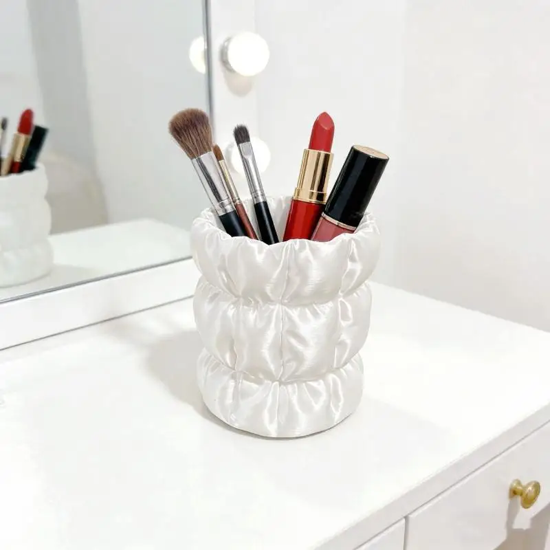 Makeup Brush Storage Holder Premium Elegant Large Capacity Cosmetic Tool Rack for Home Vanity Desktop Organization view 6
