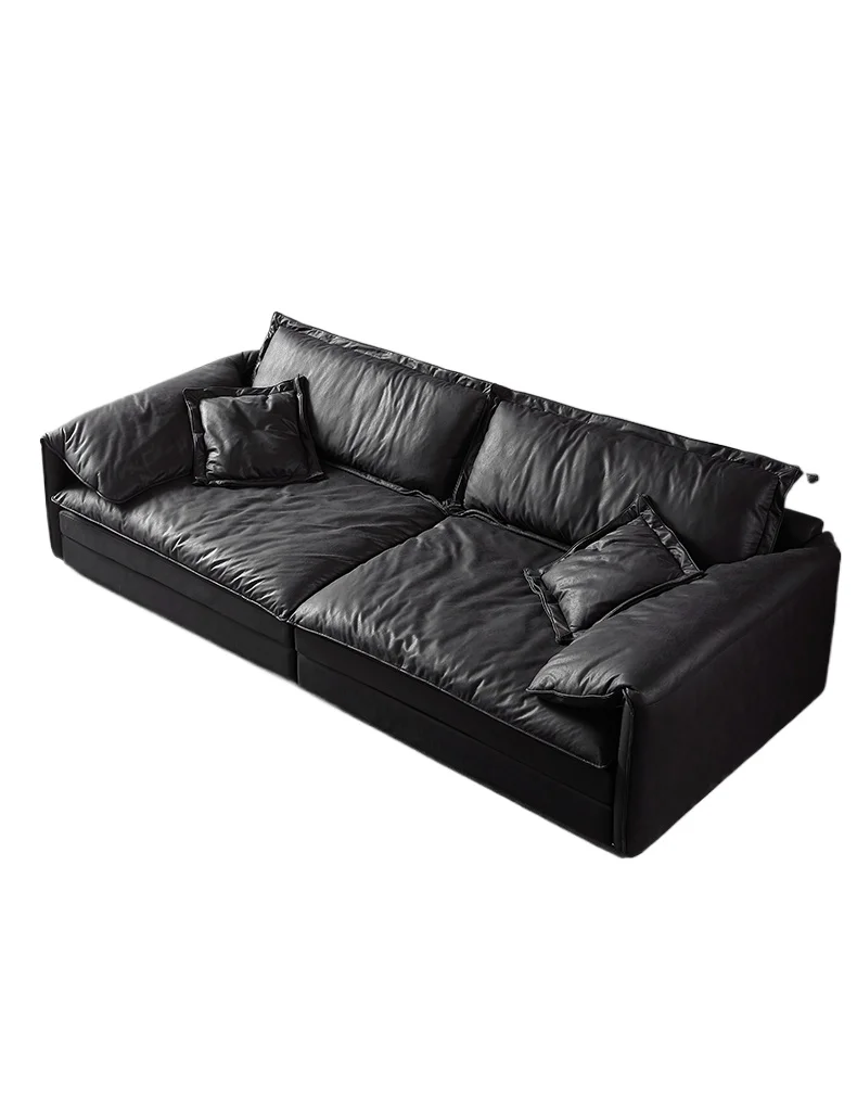 

Italian elephant ear sofa, down, living room is very simple and modern, light luxury straight row sitting
