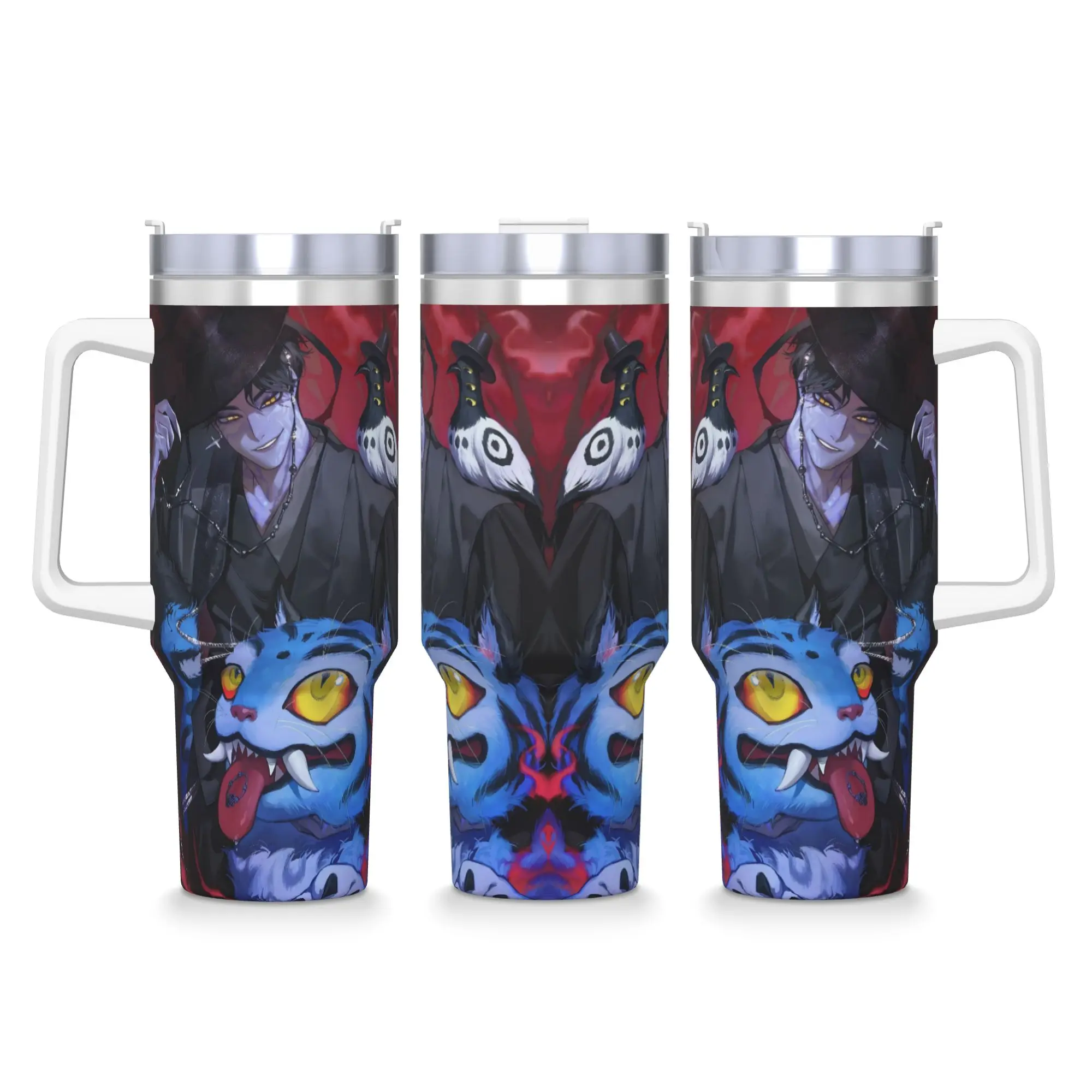 

Stainless Steel Tumbler Saja Boys Jinu Kpop Demon Hunters Car Mugs With Straws Derpy Tiger Cold Water Bottle Large Coffee Mug