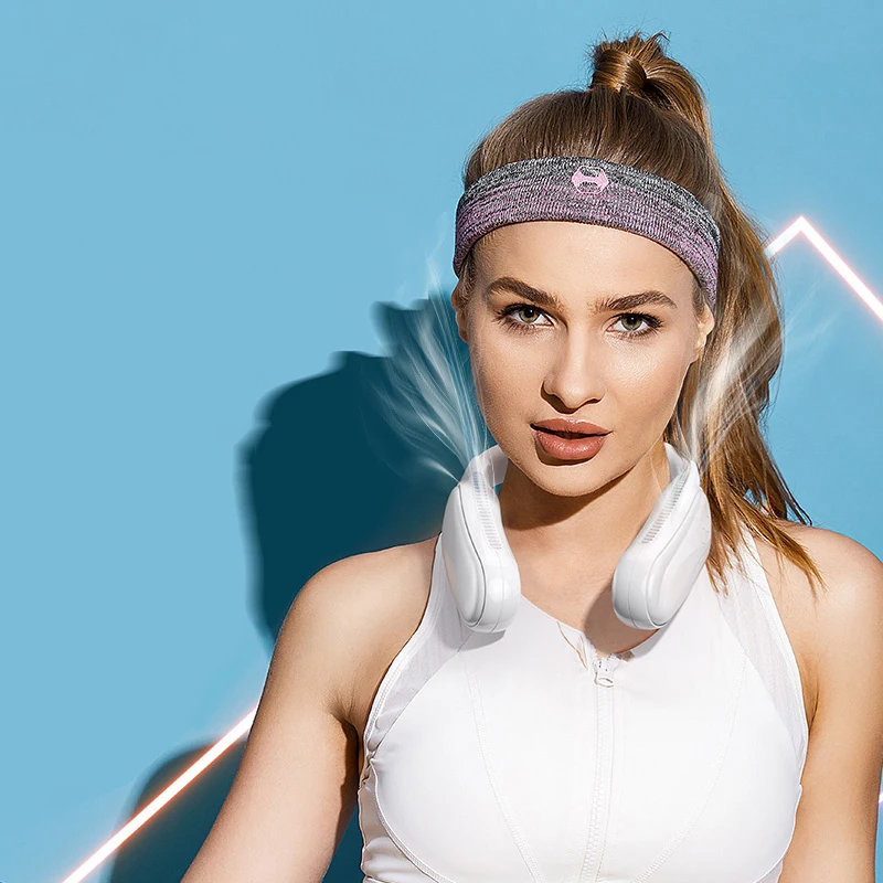 พัดลมคอเครื่องปรับอากาศ kipas angin Portable ชาร์จไฟได้ USB มินิระบายความร้อนแบบไร้ใบพัดเหมาะสำหรับใช้งานกลางแจ้ง