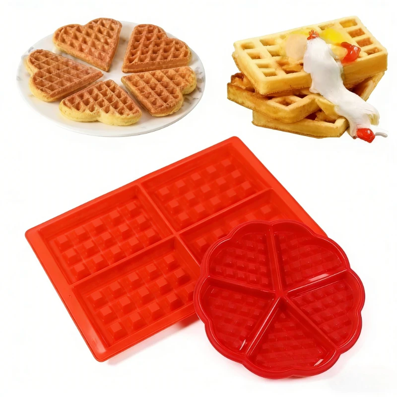 Silicone Square Round Waffle Silicone Molds Square & Round Shape Pancake Baking Tray DIY Cake Bakeware Kitchen Tools