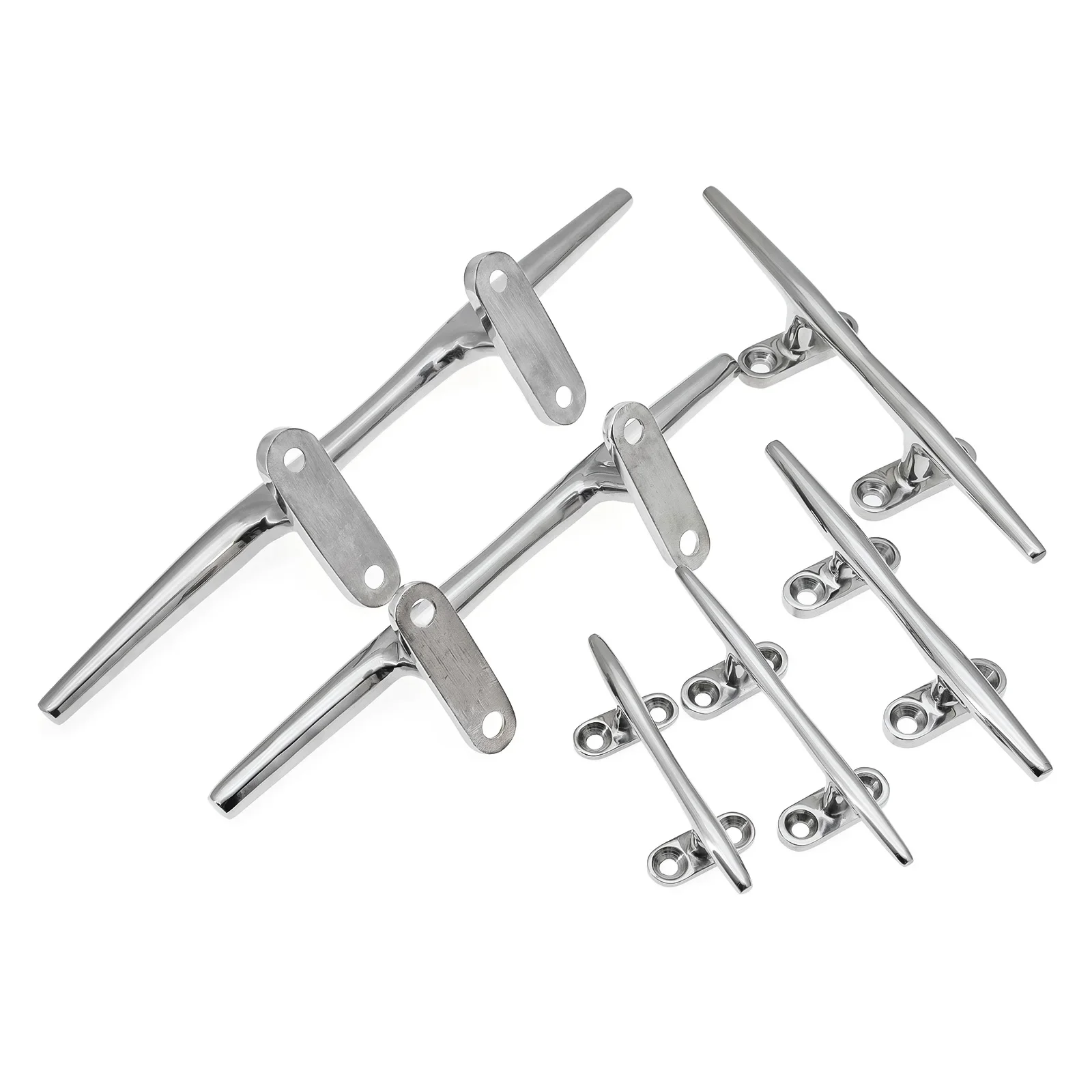 5" 6" 8" 10" 12" Stainless Steel Mirror Finish Heavy Duty Boat Hollow Base Cleat Circular Bolt Marine Marine Yacht Accessories view 6