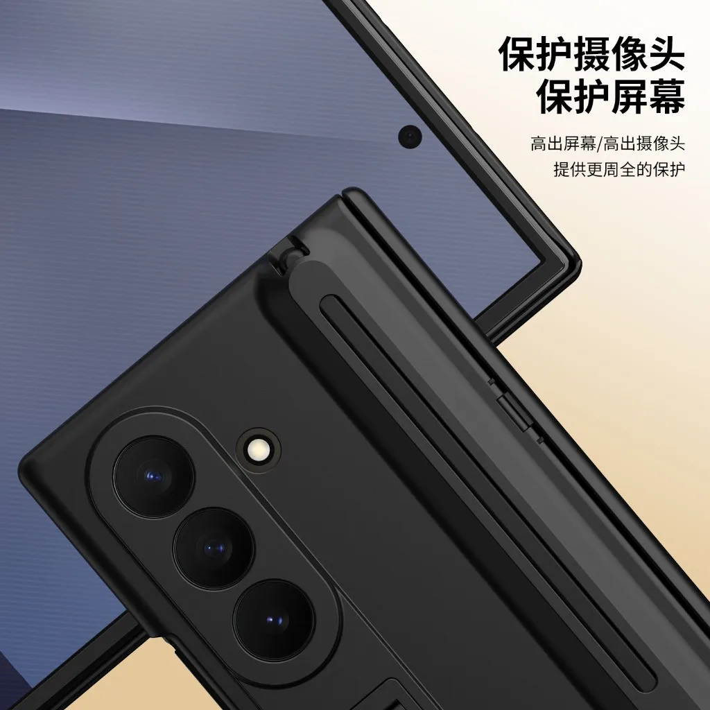 Front Tempered Glass Screen Protector & S Pen Slot Holder with Stylus Pen Phone Case For Samsung Galaxy Z Fold 8 Ultra 7 6 5 4 T - view 3