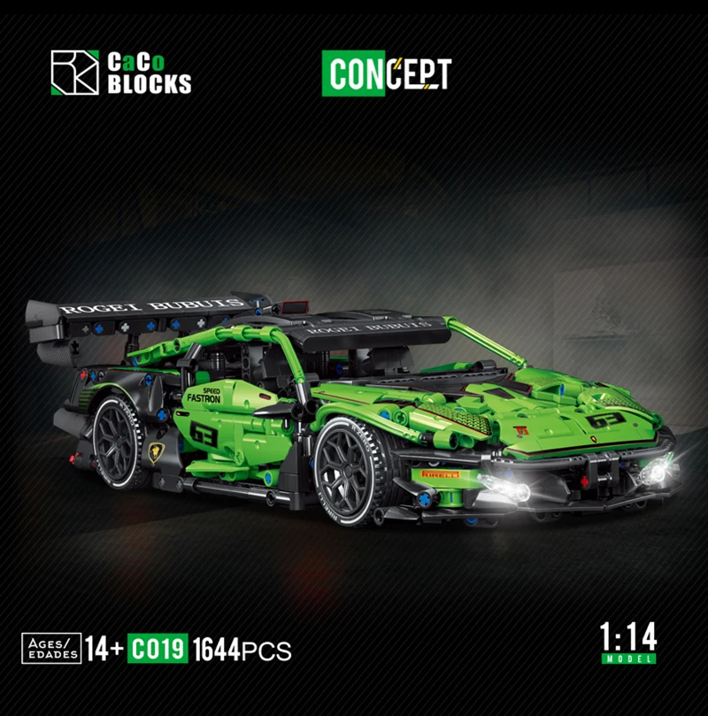 MOC Technische Grüne Racing Auto Bausteine Set Modell Kit DIY Montage Ziegel STEM Pädagogisches Spielzeug Kinder Geburtstag Geschenk ​ – Detail 4