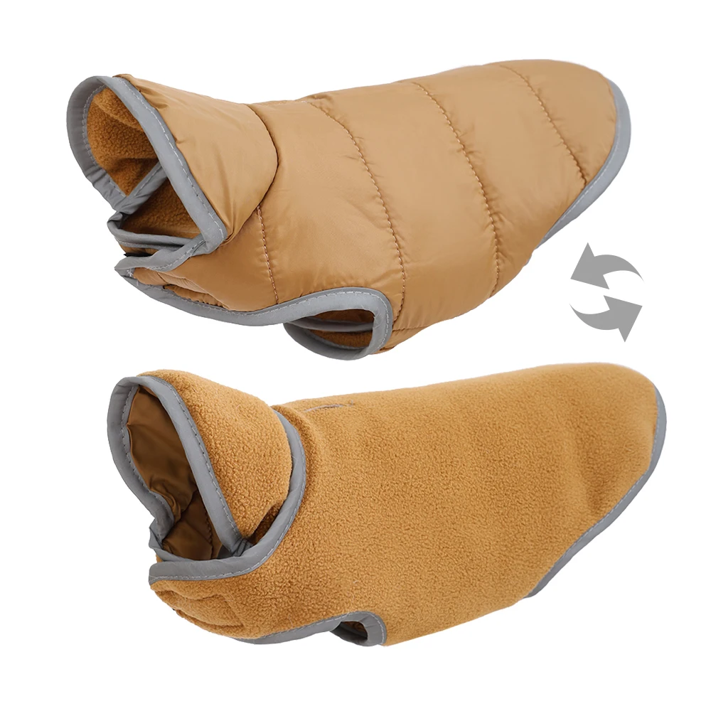 Wintermantel für Haustiere, wendbar, winddicht, Hundejacke für kleine und mittelgroße Hunde und Katzen, reflektierende Sicherheitskleidung für Welpen und Chihuahuas für den Außenbereich.
