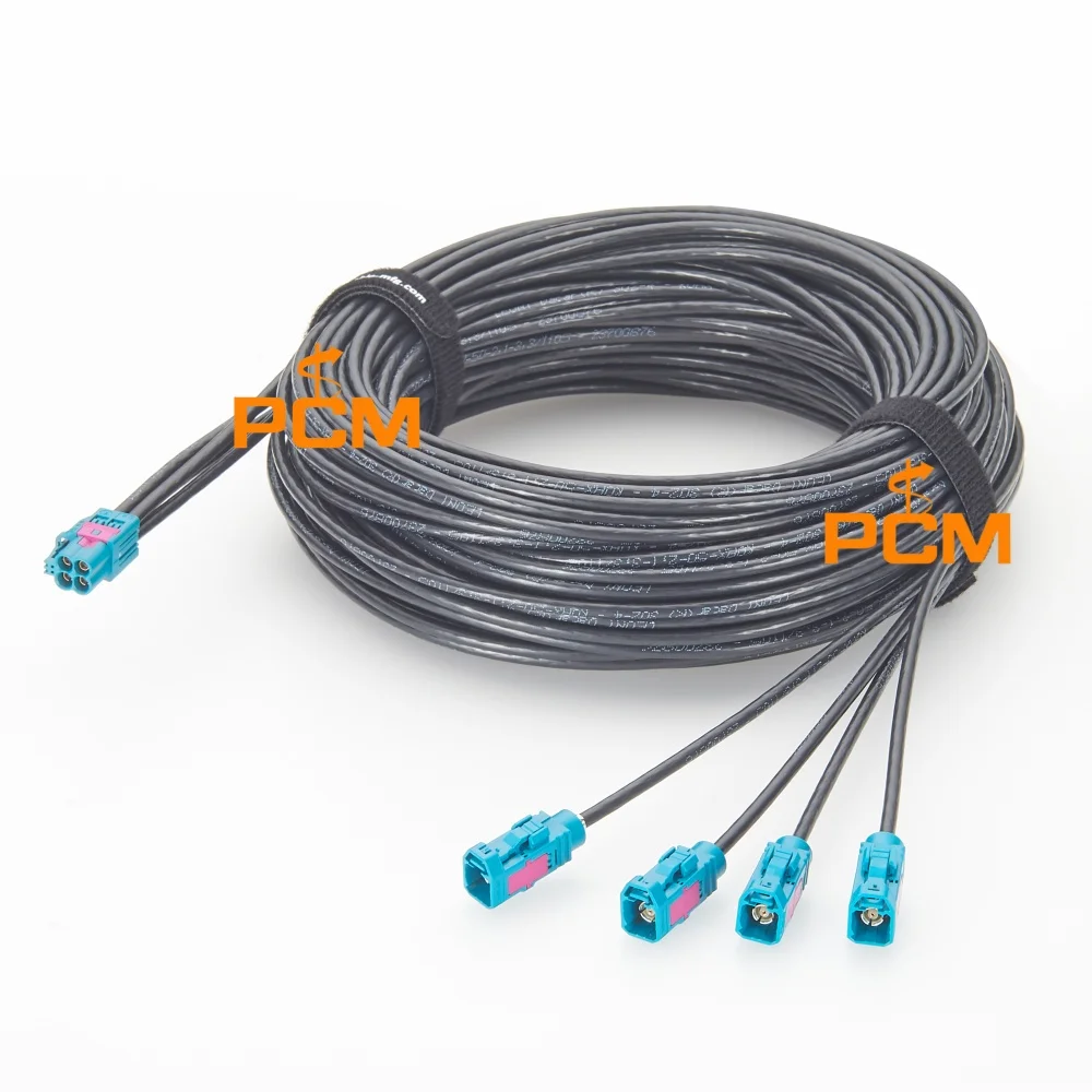 Rosenberger Quad HFM Mini FAKRA to FAKRA Cable 10M for Automotive Camera ADAS GPS High Speed RF Signal
