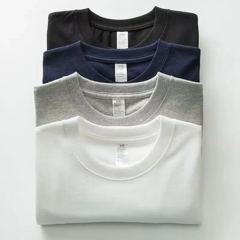 Wholesale 230g Heavy Duty Fall Shoulder Pure Cotton T-shirts Men's Women's Loose Fit Solid Color Base Layer Top Trendy Brand