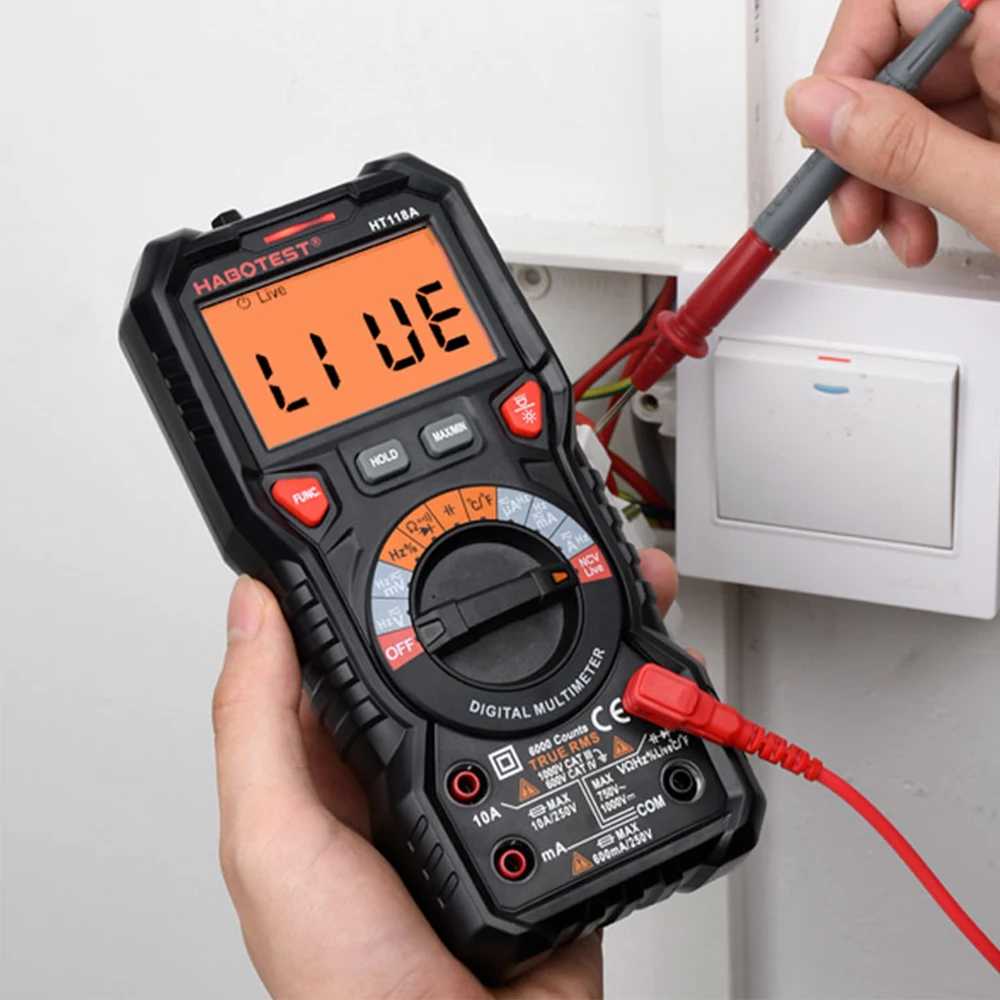 HT118 Digitalmultimeter Ture RMS 1000 V AC/DC 6000 Zählungen Voltmeter Auto/Manueller Bereich NCV Hz Diode Ohm Tester mit Hintergrundbeleuchtung – Detail 16