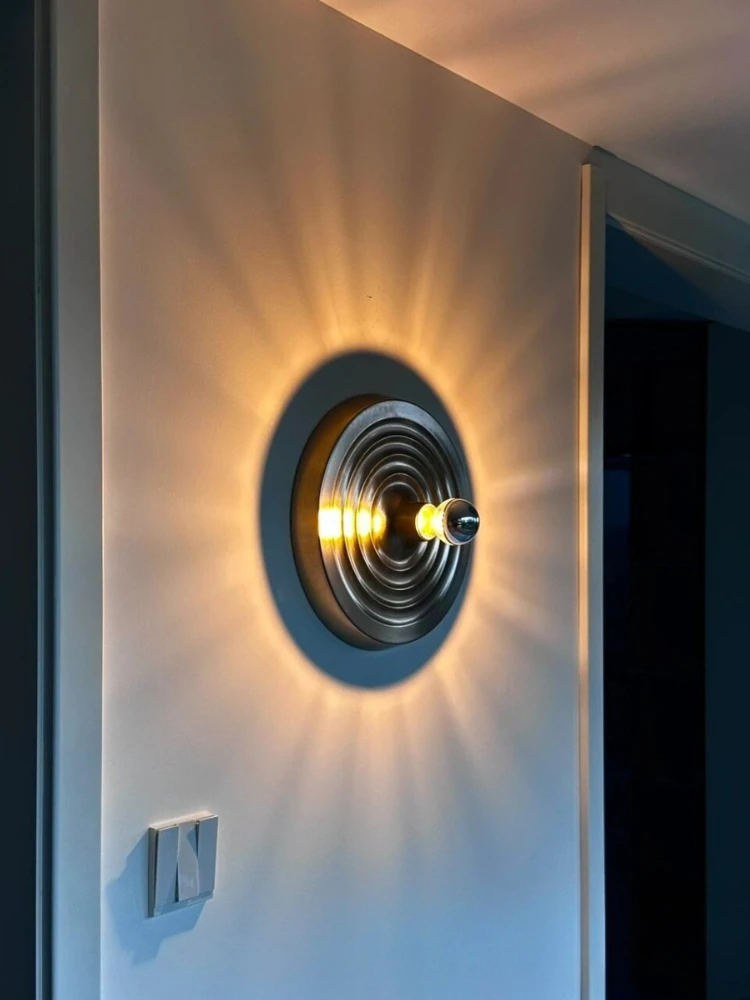Nordic Ripple Disc Wandleuchte Hintergrund Dekorationen Vintage Raum UFO Untertasse Wandleuchten Bauhaus Stil Raum Wandleuchte