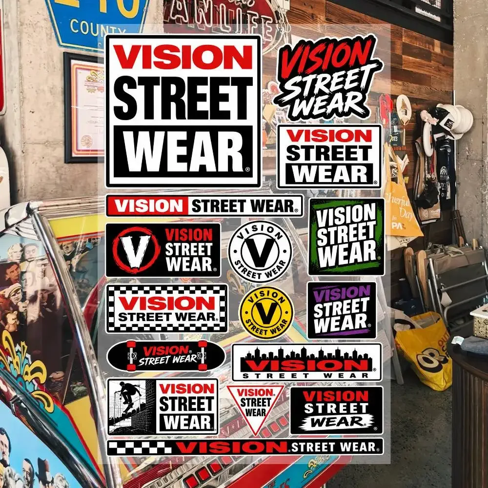 v-iS-ion S-T-reeT- W-ear Aesthetic Graffiti Waterproof PVC Stickers for Car Motorcycle Skateboard Helmet Notebook