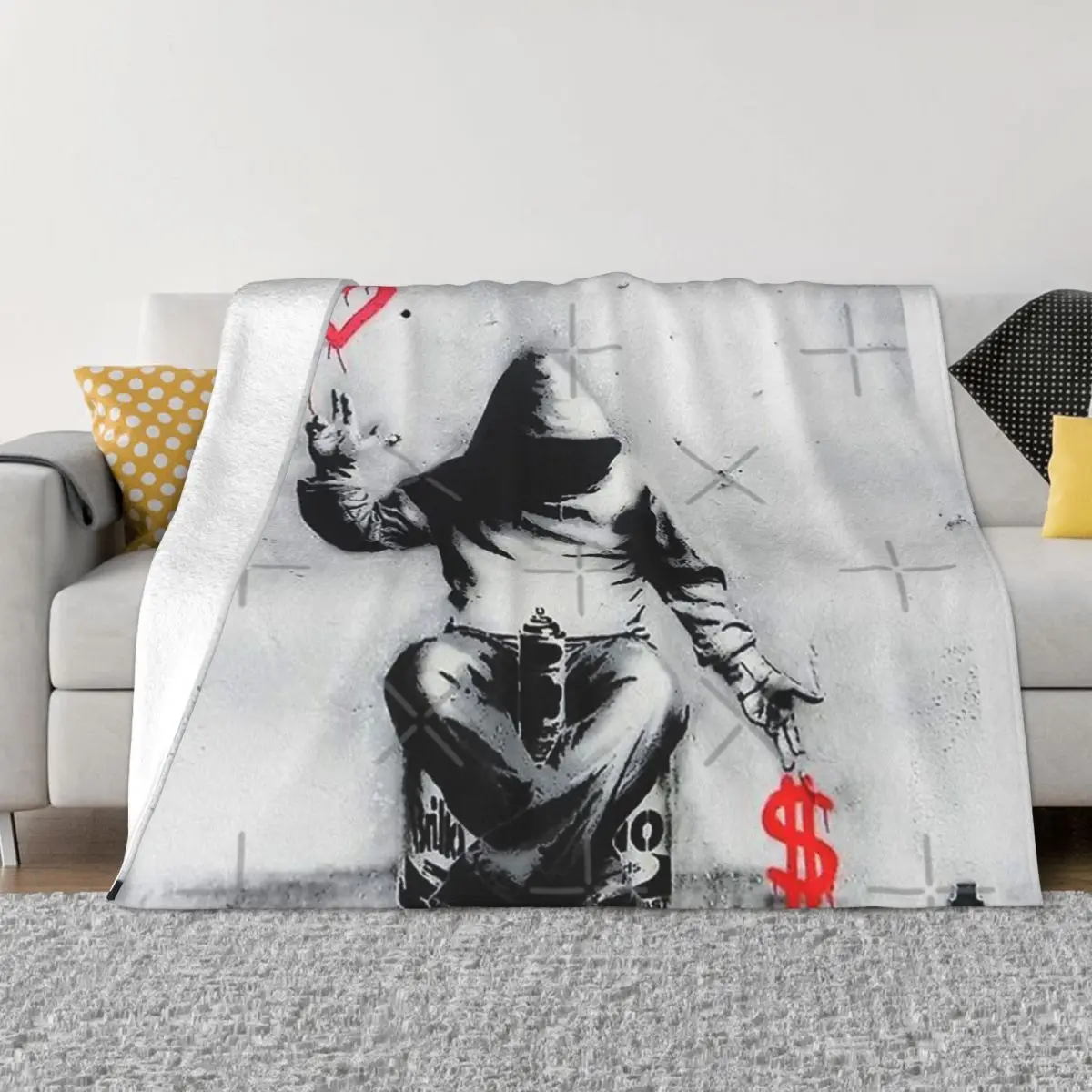 

Banksy Love Over Money Iconic Street Art Home Bed Blanket Winter Blankets Blankets And Throws Throw Blanket