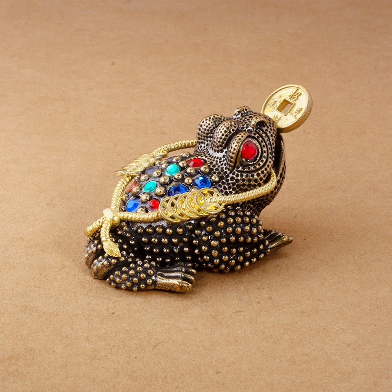Feng Shui Toad Money Lucky Fortune Wealth Chinese Frog Toad Coin Home Office Decoration Lucky Gifts Tabletop Ornaments