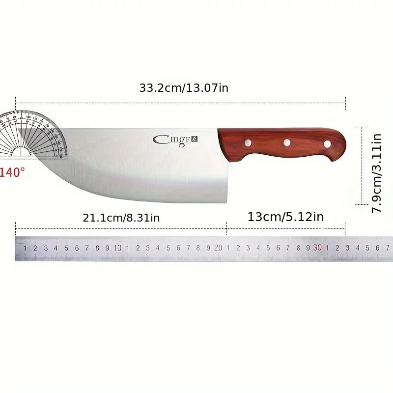 PTIEB 1 set, wooden handle pork knife, commercial pork cutting knife, special knife for killing pigs, meat cutting knife