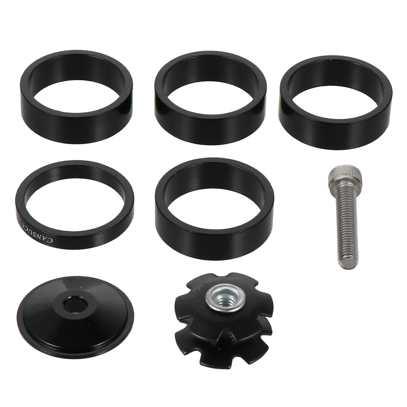 

1Set Sunflower Kit Front Fork Washer Bike Front Fork Spacer Black Bike Installation Tool Durable Replacement Accessory