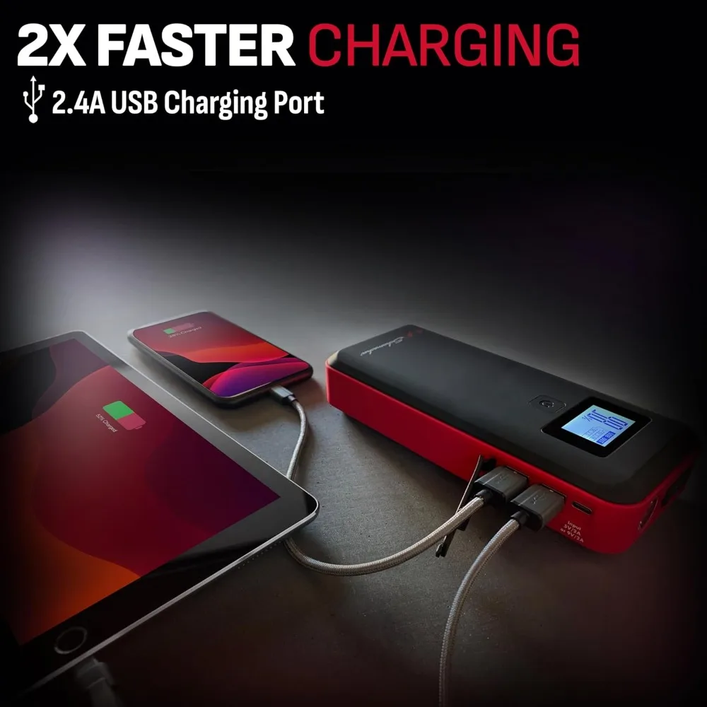 1000 А пиковая мощность 12 В портативный литиевый автомобильный стартер и источник питания - литий-ионный блок питания с портом USB C