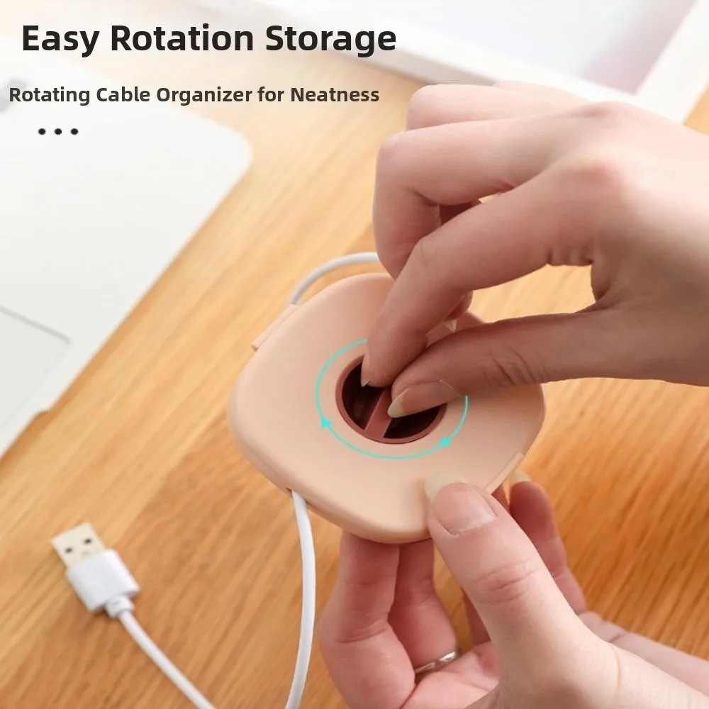 3 pcs Portable Cable Storage Box Lightweight Compact Cable Organizer Rotatable Durable Earphone Cord Holder Office Arrangement