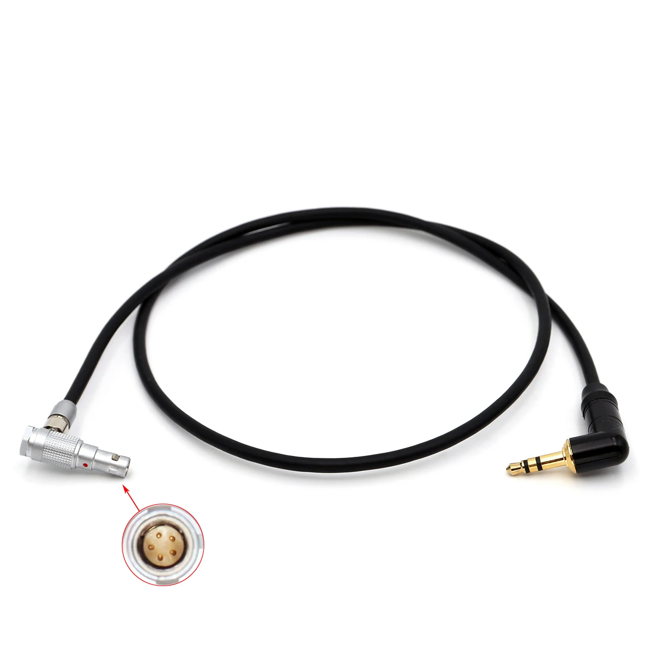 1PC Audio Cable Elbow 3.5mm TRS to 00B 5Pin Male for ARRI Alexa Mini/RED V-Raptor/Z CAM E2 Camera