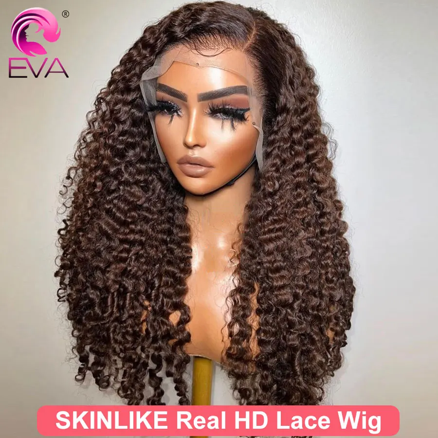 

Eva Hair Real HD Lace Wig 13x6 Human Hair 13x4 Lace Frontal Wig Curly HD Lace Closure Wig Glueless Ready To Wear Wigs For Women